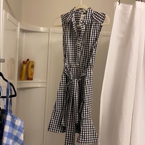 Express gingham side zip dress